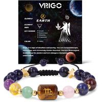 Golbaljew Virgo Zodiac Bracelets Healing Crystal 12 Constellations Protection Stone Beads Bracelet For Women Birthday Zodiac Gifts Horoscope Spiritual Jewelry