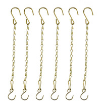 Sersberg Chain For Hanging Plants 21 Inch Gold Hanging Chain  Small Hanging Basket Chain Kits With Hooks For Bird Feeder Hanging Basket Extender Porch Wind Chime (Gold  21 Inch-6Pcs)