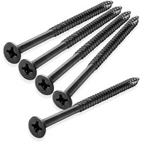 Cauldham Black Wood Screws #9 X 3 Inch For Door Hinges - 25 Pack