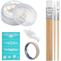 Etching Cream Kit For Glass  Etching Paste For Kit  Diy Art Craft Supplies Create Permanently Stunning  Bundled With 3 Application Brushes  1 Paper Tape  1 Nitrile Gloves  1 Silk Screen Label