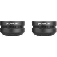 Pockettunes Bluetooth Speaker  Bone Conduction Portable Wireless Speaker With Louder Volume  Crystal Clear Sound  Rich Bass  Mini Music Player For Home  Outdoor  Party Pack Of 2 (Black)