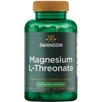 Swanson Magnesium L-Threonate - Mineral Supplement Promoting Nervous System Health - May Support Cognitive Health  Learning & Memory - (90 Veggie Capsules)