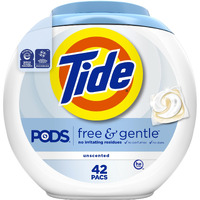 Tide Pods Free & Gentle Laundry Detergent Soap Pacs  42 Count  Tide Pods Laundry Detergent