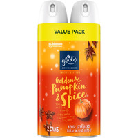 Glade Air Freshener Room Spray  Golden Pumpkin & Spice  8.3 Oz  Limited Edition Scent  2 Count