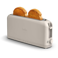 Bella 2 Slice Slim Toaster  Fits-Anywhere Kitchenware  6 Setting Shade Control With Reheat & Cancel Buttons  Removable Crumb Tray  10  Long Slot  Anti Jam & Auto Shutoff  900 Watt  Oatmilk
