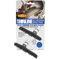 Kool Stop Thinline Brake Shoes  Threaded Pair Black