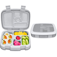 Bentgo Kids 5-Compartment Lunch Box - Glitter Design For School  Ideal For Ages 3-7  Leak-Proof  Drop-Proof  Dishwasher Safe  & Made With Bpa-Free Materials (Glitter Edition - Silver)