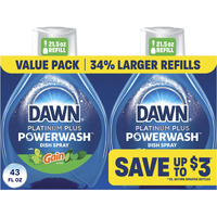 Dawn Powerwash Gain Original Dish Spray  Liquid Dish Soap 2 Refills  43 Fl Oz