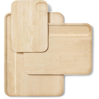 Caraway 4-Piece Double Sided Wood Cutting Board Set - Made From Fsc-Certified Birch Wood - Mineral Oil & Wax Finish - 3 Sizes - Small  Medium  & Large - Storage Organizers Included