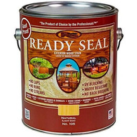 Ready Seal Stain & Sealer For Wood  Outdoor Deck  Fence - All-In-One Exterior Wood Stain And Waterproofing Sealant - Easy To Apply  No Back Brushing Needed  Uv Protection - 1 Gallon  Natural Light Oak