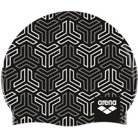 Arena Print 2 Unisex Silicone Swim Cap For Adults  Women And Men Intensive Training Comfortable Non-Slip Long Hair Swimming Hat  X
