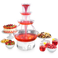 Nostalgia Countertop Retro Lighted Party Beverage Fountain - 1.5 Gallon Capacity  3-Tiered Cascading Tower With Led Base - Perfect For Punch  Juice  Wine  Champagne & More
