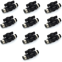 8Mm Push To Connect Ball Valve Union Air Flow Control Valve Quick Connect Tube Fittings Pneumatic Valve Air Hose Fittings 10Pack