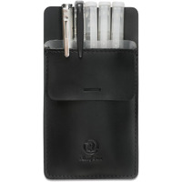 Ringsun Pocket Protector For Men  Full Grain Leather Pen Protect Holder For Heavy Duty Shirts  Lab Coats  Holds Pens  Pointers  Cards  Hold 6 Pens  Pocket Protectors For Pens And Pencils