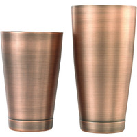 Barfly Cocktail Tin  Set (18 Oz And 28 Oz)  Antique Copper