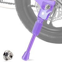Leichten Kids Bike Kickstand For 14 Inch Wheel Children's Bicycle Single-Side Kick Stand Rear Mount Bikes Support Racks Purple For Girls And Boys Bike