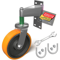 Uscaster Gate Wheel 6Inch Fence Gate Wheels For Metal Tube Gate 1700Lb Capacity 360 Degree Rotation Spring-Loaded Heavy Duty Gate Caster With Screws & Screwdriver