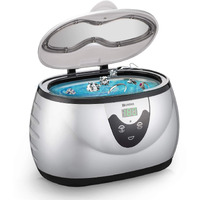 Ukoke 3800S Professional Ultrasonic Jewelry Cleaner Machine  0.6L Portable Household Timer Device For Eyeglasses  Dentures  Watches  Rings | Silver  Fast Deep Cleaning For Small Accessories