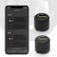 Leepee Motorcycle Tire Pressure Monitoring System  Tire Pressure And Temperature Alarm  Wireless Motorcycle Tpms With 2 External Sensors  Support Ios And Android  Valves For Vehicle Tires