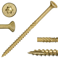 Saberdrive Tan Xl1500 Coated Exterior Star Drive Multi-Purpose Deck Screws  5Lb  Approx. 272 Pieces - #10 X 3-1/2"" Screws With Protective Coating  Decking Screws For Construction  Repair