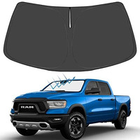 Proadsy 2025 Upgrade Windshield Sun Shade Custom Fit Dodge Ram 1500 2019-2024 2025 4-Layer Foldable Front Sunshade Protector Sun Visor Blocks Uv Rays Keep Car Cooler