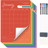 Ospelelf Undated Wall Calendar Dry Erase 12 Month  12"" X 17"" Laminated Calendar Monthly Office Calendar 2025  12 Sheets