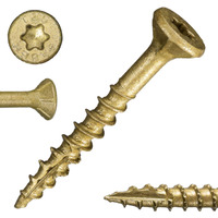 Saberdrive Tan Xl1500 Coated Exterior Star Drive Multi-Purpose Deck Screws  5Lb  Approx. 764 Pieces - #9 X 1-1/2"" Screws With Protective Coating  Decking Screws For Construction  Repair