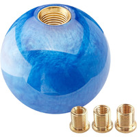 Yiuiy Round Ball Shift Knob Universal Marble Style Gear Shift Knob 5 6 Speed For Manual Automatic Vehicles With Adapters (Dark Blue)