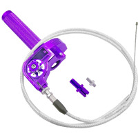 Motorcycle Throttle Grip 7/8"" 22Mm Cnc Aluminum Quick Twister With Throttle Cable For Klx Cr Crf Exc Xr Crf50 Crf230 50 70 110 125 230 250 Dirt Pit Bike Motocross Motorbike Quad Atv (Purple)