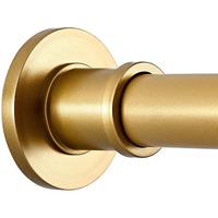 Briofox Shower Curtain Rod Adjustable 18-64 Inch  No Drilling Non Slip Stainless Steel Spring Tension Curtain Rod For Window Or Bathroom  Sunset Gold