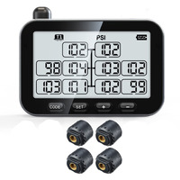 Guta Trailer Tire Pressure Monitoring System - Rv Tpms  4 Sensors  6 Alert Modes  Power Saving Display  Long Sensing Distance  Without Repeater  For Maximum 3 Trailers (T1/T2/T3)  For Camper  Rvs