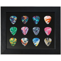 Allenkwok Guitar Pick Display Frame  8.3"" X 6.7""  Frame For 12 Guitar Picks (0.5-3.0Mm)  Desktop And Wall Mountable  Perfect For Guitarists And Music Lovers