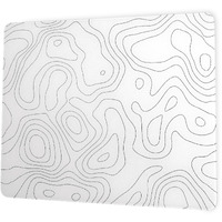 Glass Mousepad For Gaming  White Topographic Hard Gaming Mouse Pad  Professional Large Mouse Mat 410Mm*310Mm  Special Glass Surface With Improved Precision And Speed