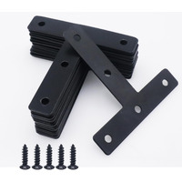 Joyangy 20Pcs T Flat Shape Braces Corner Bracket  80X80 Mm Decorative Corner Brackets Mending Plate  Stainless Steel T-Shaped Bracket For Wood Furniture Fixing