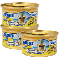 Abro Car Air Freshener Cans: Spill Proof Air Fresheners For Home  Office  Or Car Accessories  Lasts Up To 60 Days - 3 Pack Pineapple Vacation Scent