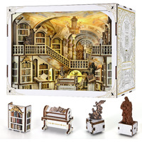 Minicity Book Nook Kit  Diy Miniature Dollhouse Booknook Kitwith Led Light Gifts For Book Lovers (Library Of Gods Max)