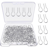 300 Pieces High Temperature Nichrome Wire Jump Rings R Shaped Nichrome Hanger Hooks For Ceramic Ornaments  Glass Projects  Porcelain Stoneware And Fusing In Glass  With Plastic Storage Box (300)