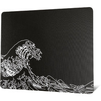 Glass Gaming Mouse Pad  Black Kanagawa Hard Mousepads For Gaming Professional Large Mouse Mat 410Mm*310Mm  Special Glass Surface With Improved Precision And Speed