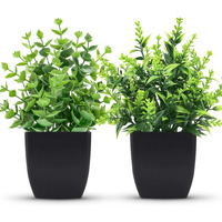 Zjia 2 Pack Small Fake Plants Black Bathroom Accessories For Home Bedroom Bathroom Kitchen Decor