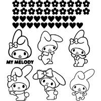 Vinyl Wall Art Decal - My Melody - 21"" X 16"" - Trendy Cute Inspirational Lovely Design Sticker For Home Bedroom Living Room Closet Kids Room Playroom Nursery Daycare Kindergarten Decor