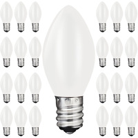 25 Pack C7 Led Replacement Light Bulbs  0.6W Energy-Saving Led White Replacement Light Bulbs For Outdoor Christmas String Lights  Shatterproof Led Night Light Bulbs  E12 Candelabra Base Led Bulbs