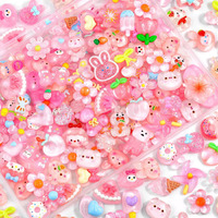 100Pcs Pink Slime Charms Assorted Cute Jelly Embellishments  Kawaii Accessories  Bulk Flatback Resin Ornament For Phone Junk Cases Nail Art Design Crafting Scrapbooking & Diy Decoration
