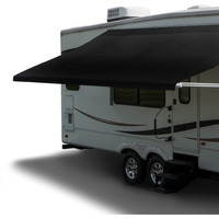 Recpro Rv Awning Fabric Replacement | Universal Fit | 8-22Ft Sizes | Heat Sealed Vinyl (19' - Actual Width 18' 1""  Solid Black)