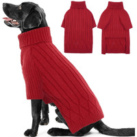 Ouobob Large Breed Dog Sweaters  Warm Winter Fall Dog Sweaters For Dog Girls Boys  Turtleneck Dog Knitwear  Doggie Christmas Sweater  Pet Sweatshirt Clothes Outfit Knit St. Bernard (Red Xxxxxl)