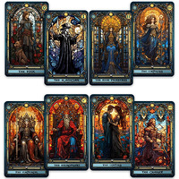 Crafterian Stained Glass Tarot Cards  78 Tarot Deck With Foil Edges  Original Tarot Cards For Beginners And Experts With Guide Book  Fortune Telling Game  Divination Tools For All Skill Levels.