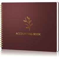 Akonege Accounting Ledger Book For Small Business Bookkeeping & Personal Use  Horizontal Expense Tracker Notebook For Family Budget  Bookkeeping Record Book Money Expense Income Log Journal  Wine Red