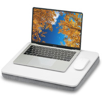 Zeaptac Lap Desk With Pillow Cushion  Portable Bed Desk  Fits Up To 15.6 Inch Laptop  Lap Stand For Bed & Couch & Carpet  Book/Tablet/Drawing Board Stand - White