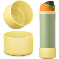 Silicone Boot For Owala Water Bottle 24 Oz  2Pcs Anti-Slip Protective Sleeve For Freesip/Twist/Flip Water Bottles  Bpa Free  Dishwasher Safe  Bottom Bumper Cover Cup Accessories