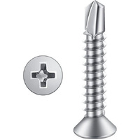 #14 X 3 (25 Pack) Flat Head Sheet Metal Screws Self-Tapping Screw Phillips Head Self Drilling Screws  410 Stainless Steel