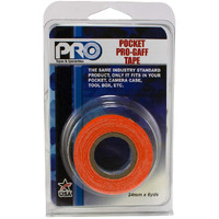 Pro Tapes - 306Gb16Mflora1 Pocket Gaff Tape 1 Inch (24Mm) X 6 Yards Length Fluorescent Orange Matte. Pocket Size Gaffers Tape. Made In The Usa. Holds Tight  Easy To Remove.